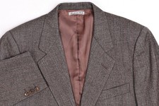 Vintage Belvest Gray Wool Striped Herringbone Canvas Blazer Jacket 40 R