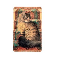 Vintage 90s Ivory Cats Card Bookmark Ruskin Stairs 1990 Lesley Anne Antioch W215