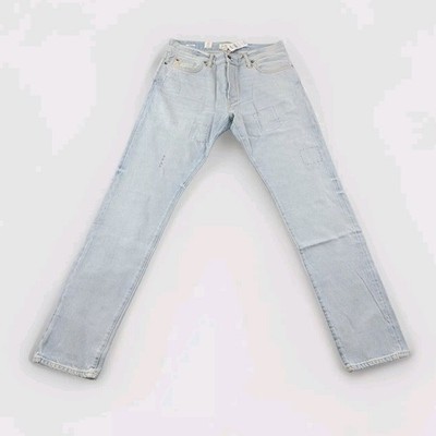 Todd Snyder Slim Fit Upcycle Patched Selvedge Jeans size 34x32 Light Blue