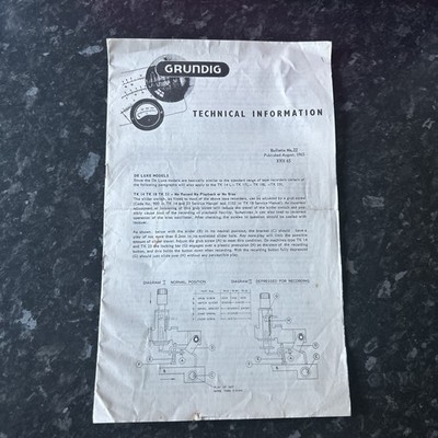 Grundig Technisches Informationsheft Mitteilungsblatt Nr. 22.  August 1965