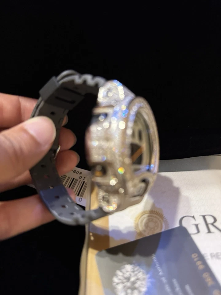 Муассанит Fully Iced Out G-SHOCK DW-6900 — цвет D, безупречная четкость - Изображение 3 из 4