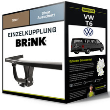 BRINK Anhängerkupplung Schwarz für VW Transporter T6 Kasten/Bus