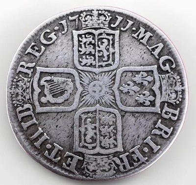 Great Britain One Shilling 1711 Silver Queen Anne Dei Gratia KM