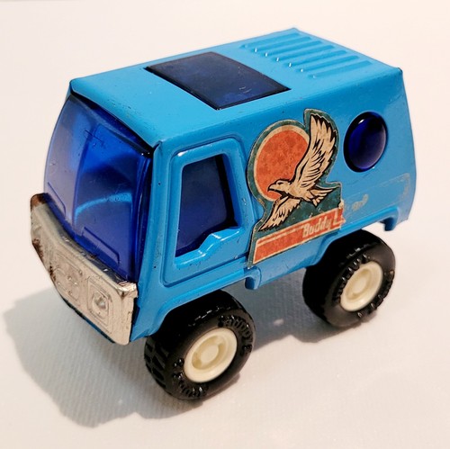 VTG BUDDY L BLUE VAN WITH SUN & EAGLE ON EACH SIDE--MADE IN JAPAN-TINTED WINDOWS - Picture 6 of 9