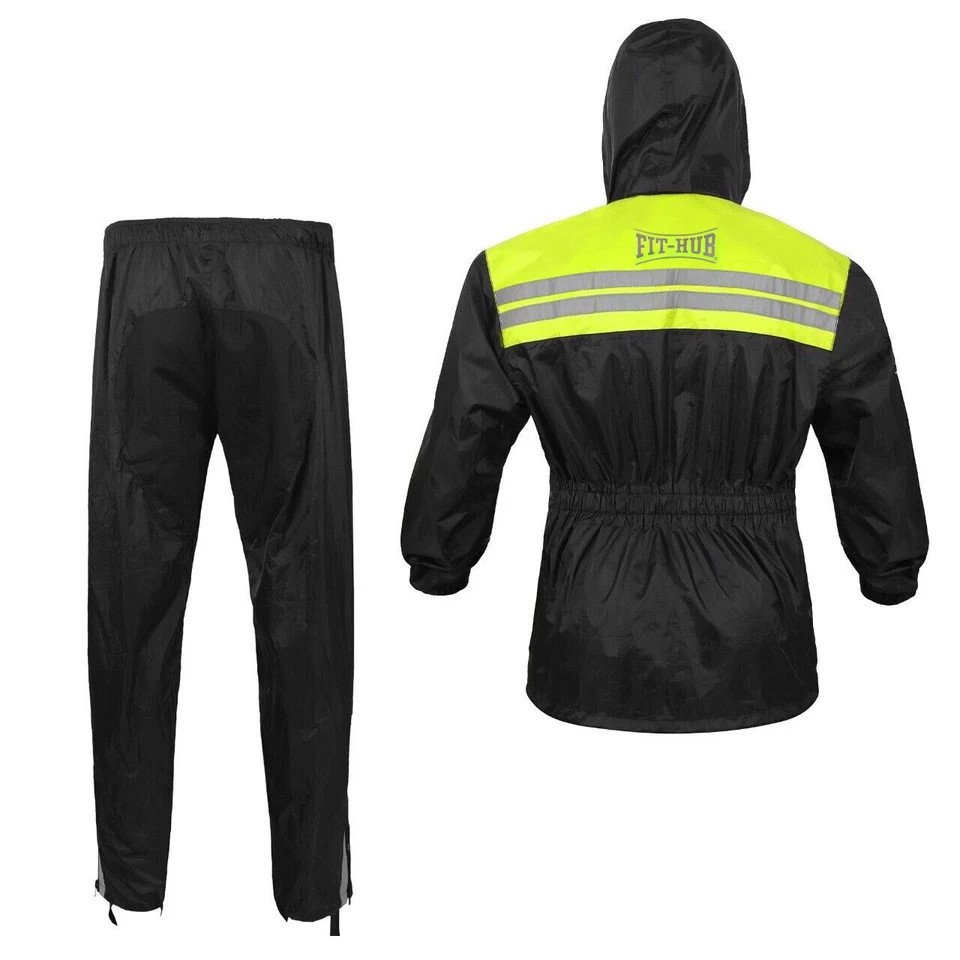 TUTA IMPERMEABILE MOTO MOTO RESISTENTE 2PZ ANTIPIOGGIA SOPRA GIACCA PANTALONE UOMO foto 3