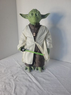 STAR WARS JAKKS Pacific 2015 18 Inch Jumbo Sized YODA Figure w/ Lightsaber