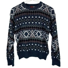 Vintage Grandpa Crewneck Multi Pattern Stripe Sweater - Men's Size M