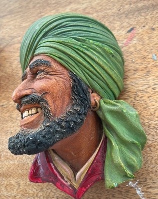 Bossons Chalkware Kopf 'Punjabi' Wandbehang. 1964. 7,5'' hoch. Sehr guter Zustand