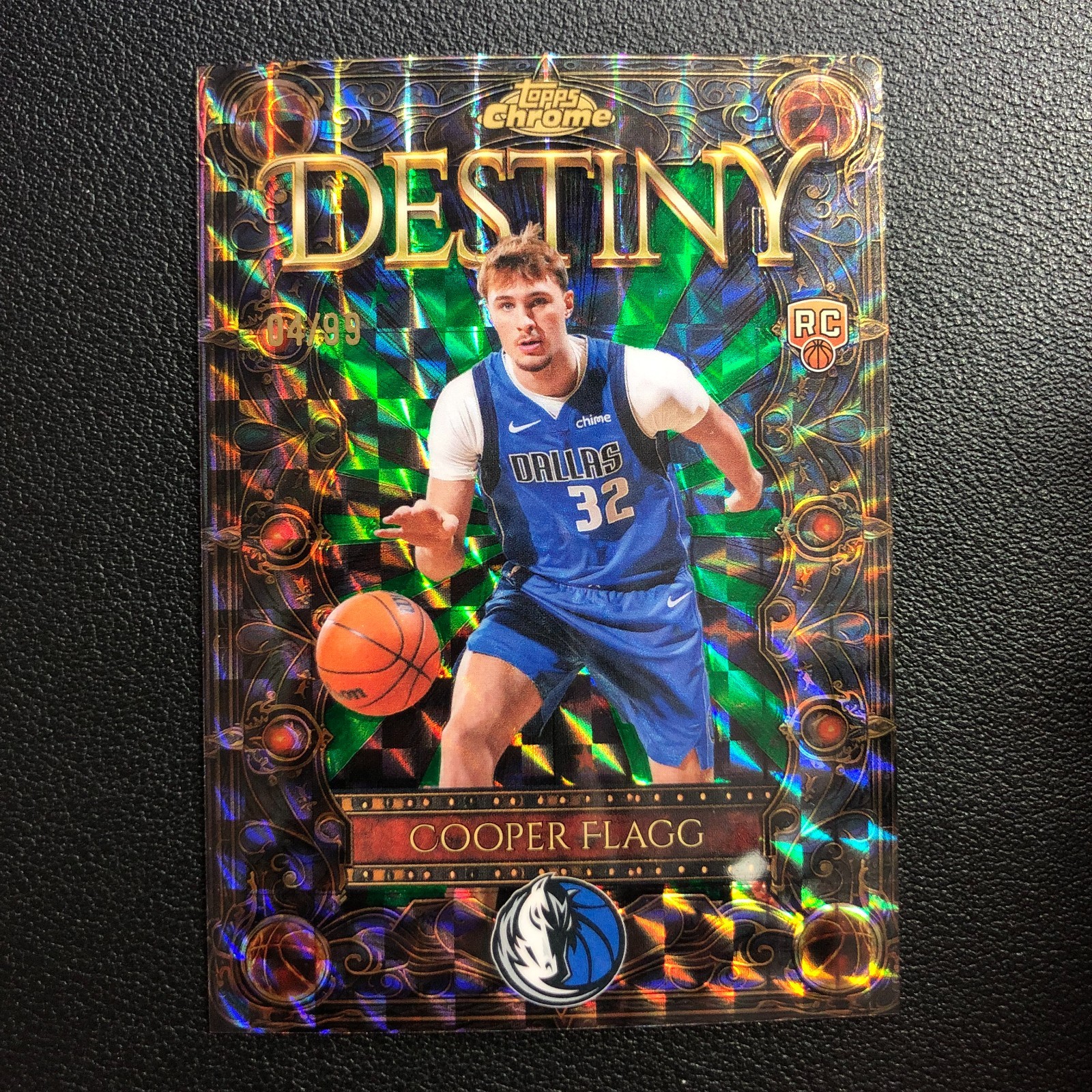 2025-26 Topps Chrome Destiny RC Cooper Flagg Green Geometric Refractor /99
