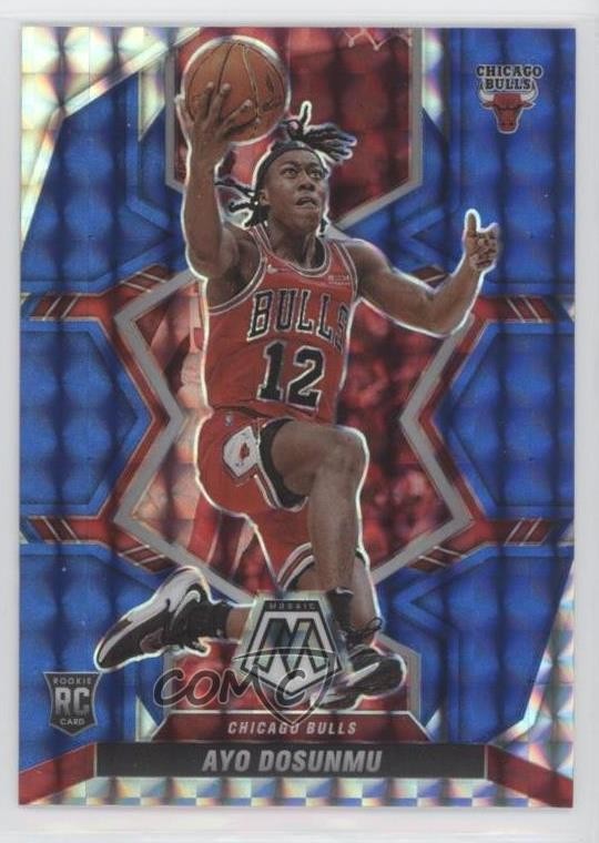 2021-22 Panini Mosaic Rookies Blue Prizm 44/99 Ayo Dosunmu #233 Rookie RC mb2