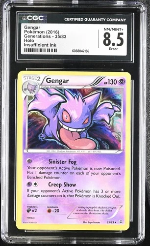 CGC 8.5 Gengar 2016 Generations 35/83 Holo Pokemon Card