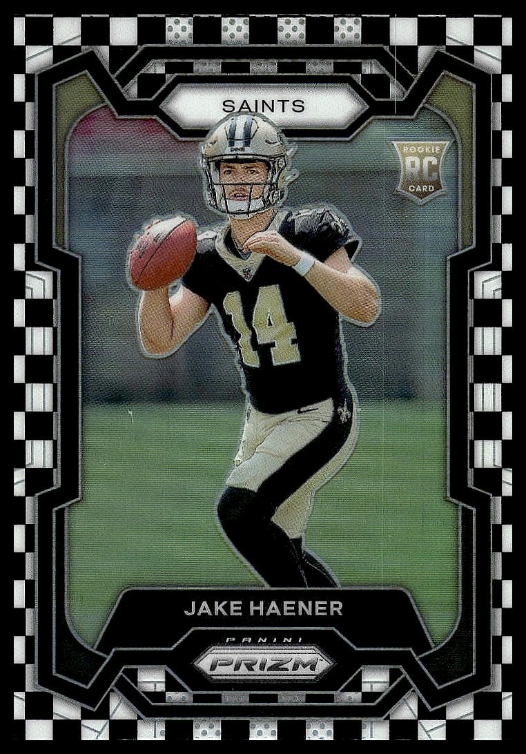 2023 Panini Prizm #374 Jake Haener Black and White Checker