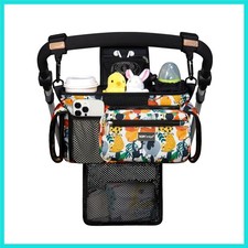 Universal Baby Stroller Organizer, Stroller Caddy with Detachable Mesh Bag  ...