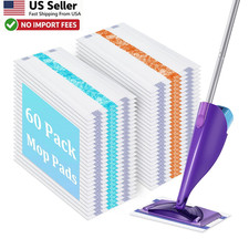 60 Pack Mop Pad Refills Swiffer WetJet Compatible 4 Layer Thick Absorbent