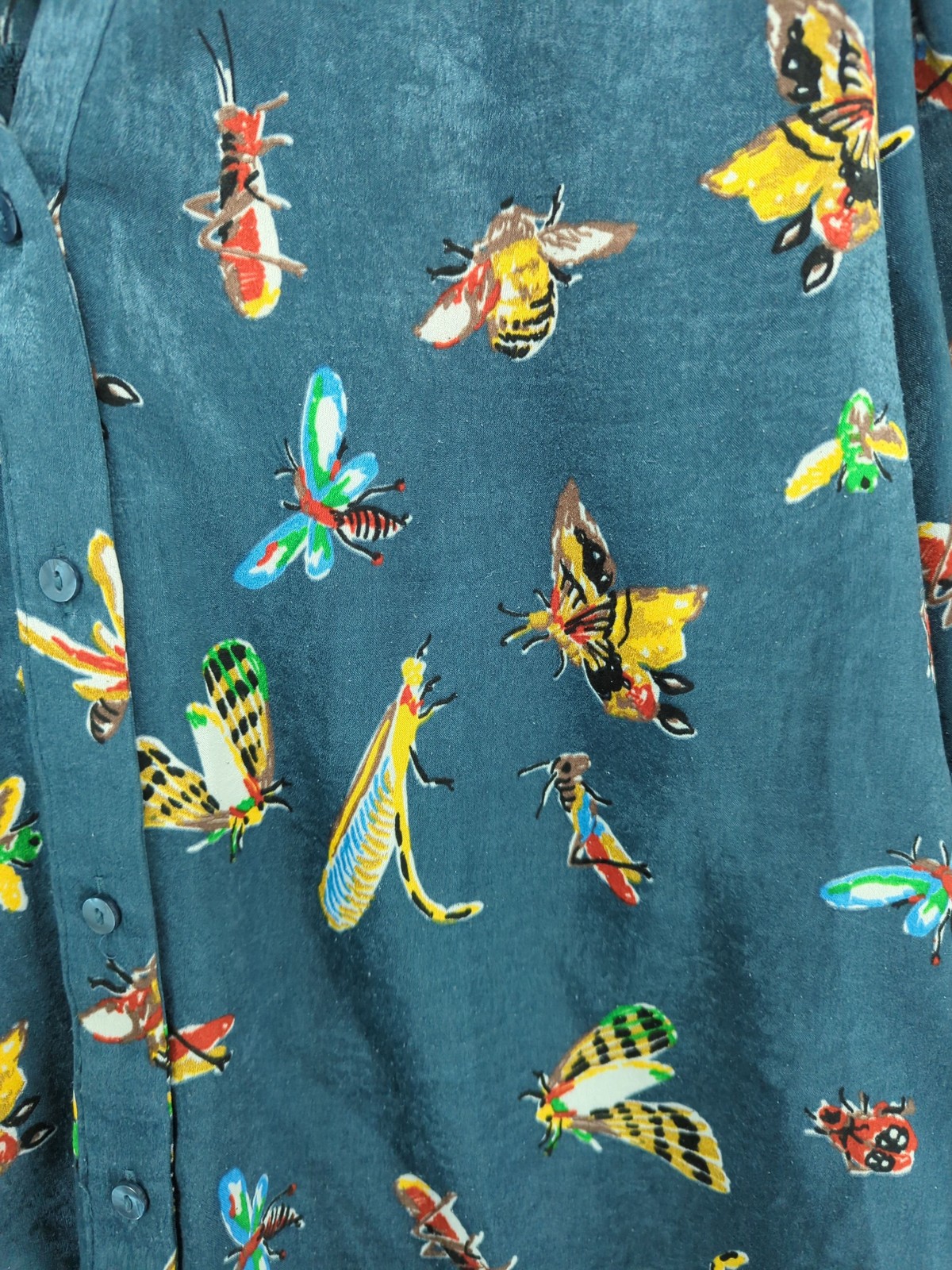 Zara Basic Women's Top M Blue 100% Polyester Basic - image 5