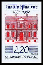 France N°2496 Centenaire de l'institut Pasteur 1987 Non dentelé ** MNH (Imperf)