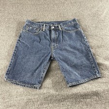 Levis 505 Denim Jeans Blue Shorts Mens Size 34 Original Regular Fit Zip Fly