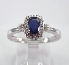 2Ct Oval Lab Created Blue Sapphire Halo Engagement Ring 14K White Gold Plated