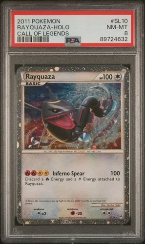 2011 Pokemon Shiny Rayquaza Call of Legends Secret Rare Holo #SL10 PSA 8