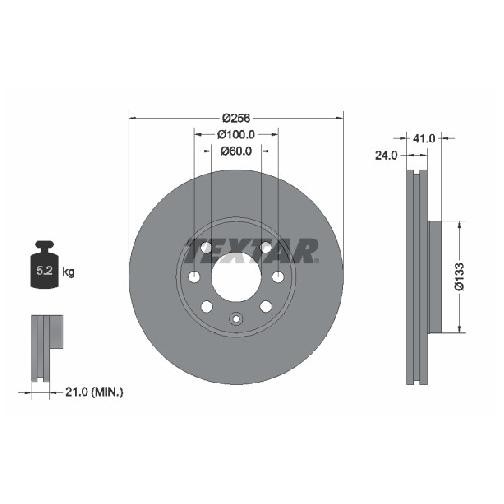 2X Bremsscheibe Vorne FüR Opel Astra F35 F70 T98 98 Bis 09 Textar QualitäT Neu-image