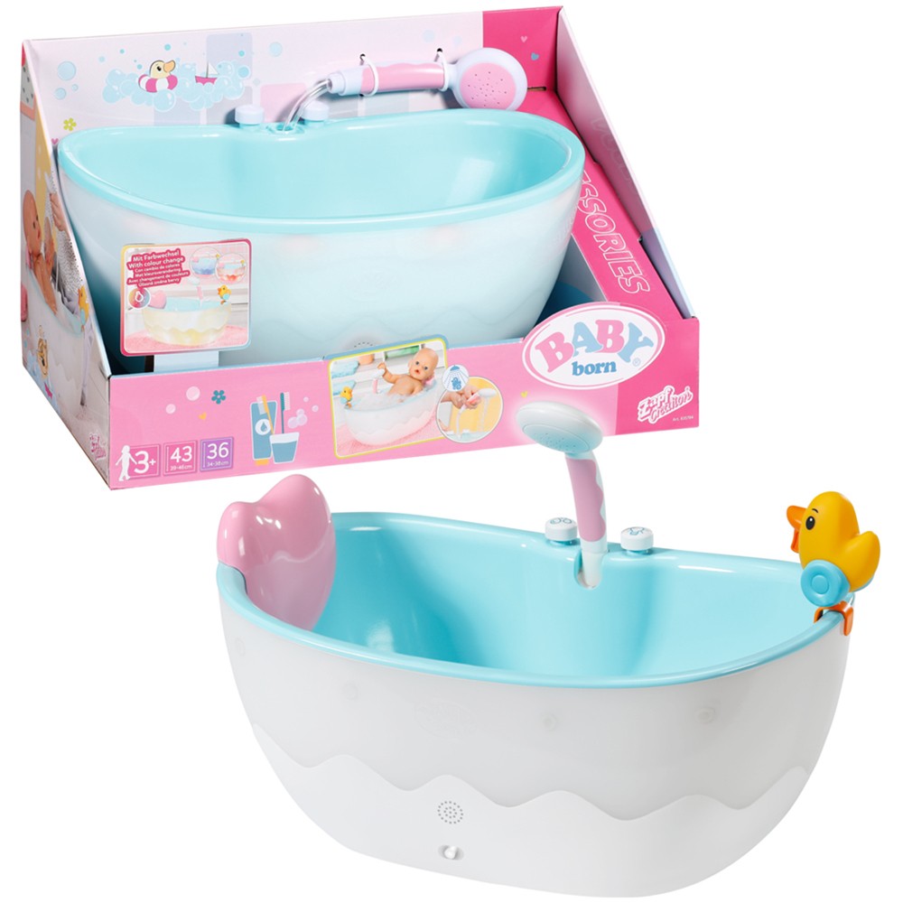 BABY born Bath Tub with Shower, Lights & Sounds for 43cm Dolls 835784