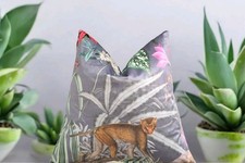 Luxury Cushion cover . colorful flowers  Velvet.  Monkey 45x45cm