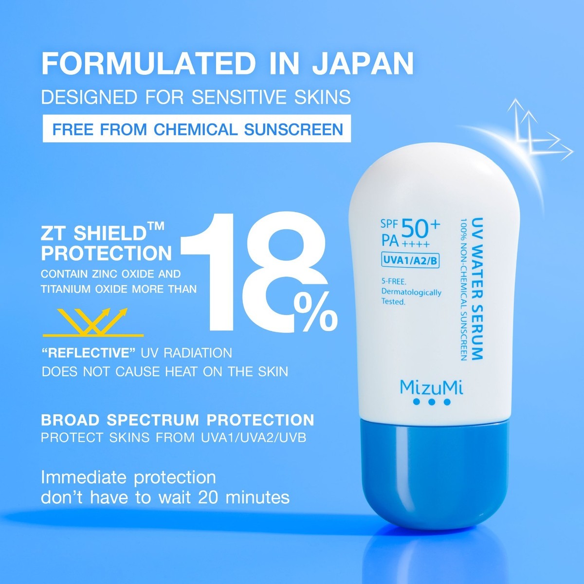 MizuMi UV Water Serum, Non-Chemical Sunscreen for Daily Use SPF50