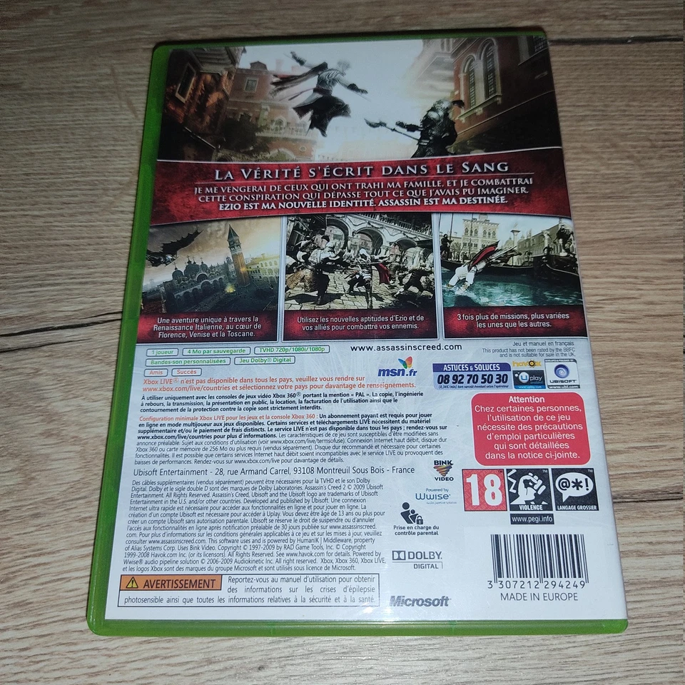 Assassin’s Creed II (2) Xbox 360 - COMPLET - VF - BON ÉTAT, photo 2 sur 4
