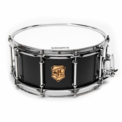 SJC Drums T22S6514MBCH 6.5 x 14 Matte Black Snare Shell with Chrome Hardware