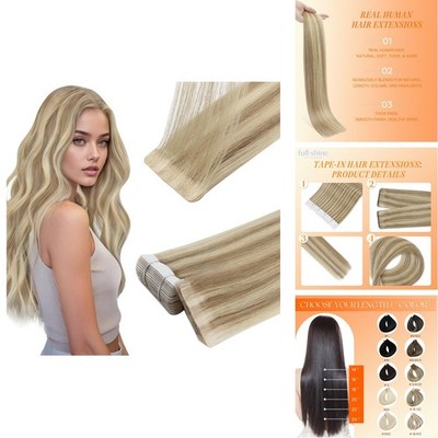 Full Shine Injected Hair Extensions Blonde Vanilla Blonde 24 Inch