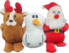 Greenbone Christmas Dog Toy Boxed Gift Set 3-Pack Plush Santa Snowman Reindeer