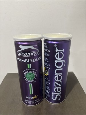 2010  2 Cans Slazenger Wimbledon UltraVis Tennis Balls.  3 Balls/Can