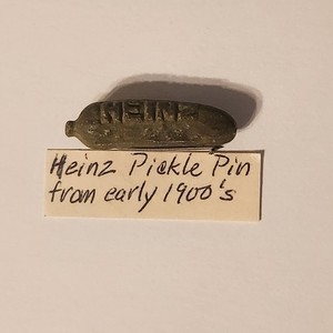 Vintage Heinz Pickle Pin Gutta Percha Antique Advertising Premium 1893-1950s