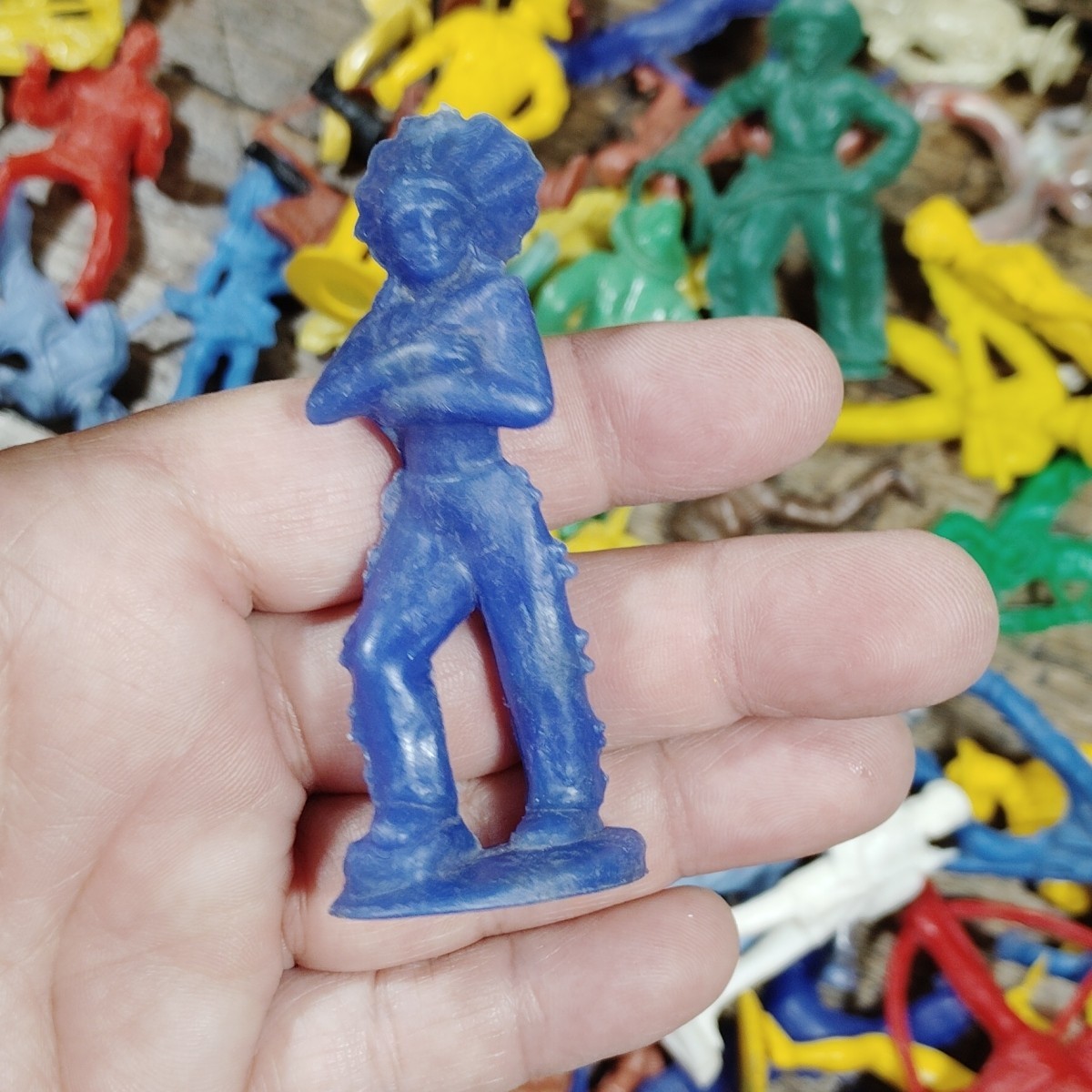 Vintage Wild West Playset Figures Cowboys Indians Soldiers Plastic Toys Tim Mee