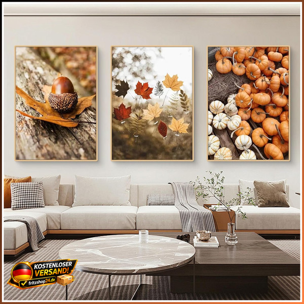 Poster Set 3Er Bilder Vintage Wandbilder Deko Herbst Aesthetic 30X40Cm-image