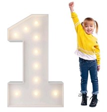 3FT White Marquee Light Up Number 1 For Parties, Celebrations