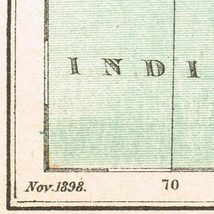 Старинная винтажная оригинальная карта Индии 1898 г. Мумбаи Калькутта Индостан - Изображение 4 из 4