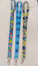 Lot Of 3 Stitch Lanyard 2 Blue And Yellow Face Only