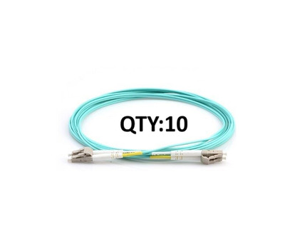 QTY 10  3M OM3 LC to LC Fiber Optic Patch Cable Multimode Duplex 50/12 -9087
