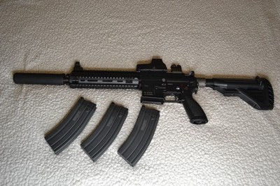 AIRSOFT Elite Force HK 416 D GAS BLOW BACK GBB Full Metal RARE kwa 3 Mags