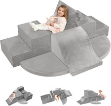 Juego de bloques de escalada de espuma suave de 7 piezas para niños pequeños diversión en interiores