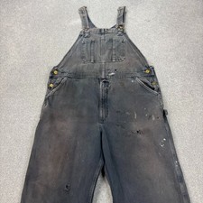 Carhartt Dungarees Adult 38x26 Grey Overalls Bib Double Knee Canvas Duck Mens