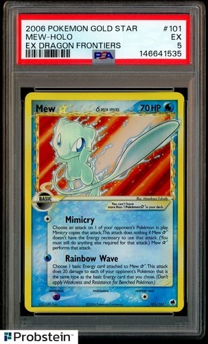 2006 Pokemon Gold Star Ex Dragon Frontiners #101 Mew Holo PSA 5 EX