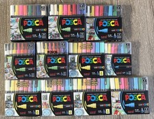 Uni POSCA Water Based Marker Sets. Lot Of 11 Sets. HUGE LOT 200 NEW, Free Ship