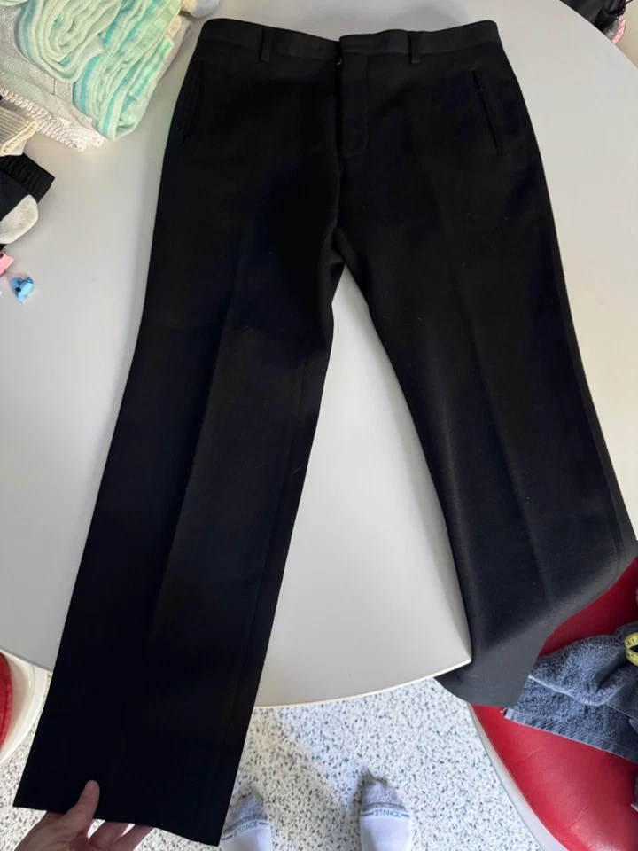 Pantalones de vestir de lana negros G2U Maison Margiela calce regular talla 52 EE. UU. 36 EUC flan Foto 2 de 4