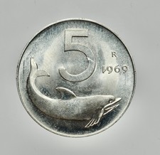 REPUBBLICA ITALIANA 1969 -  AL/ 5 LIRE 1969 NC