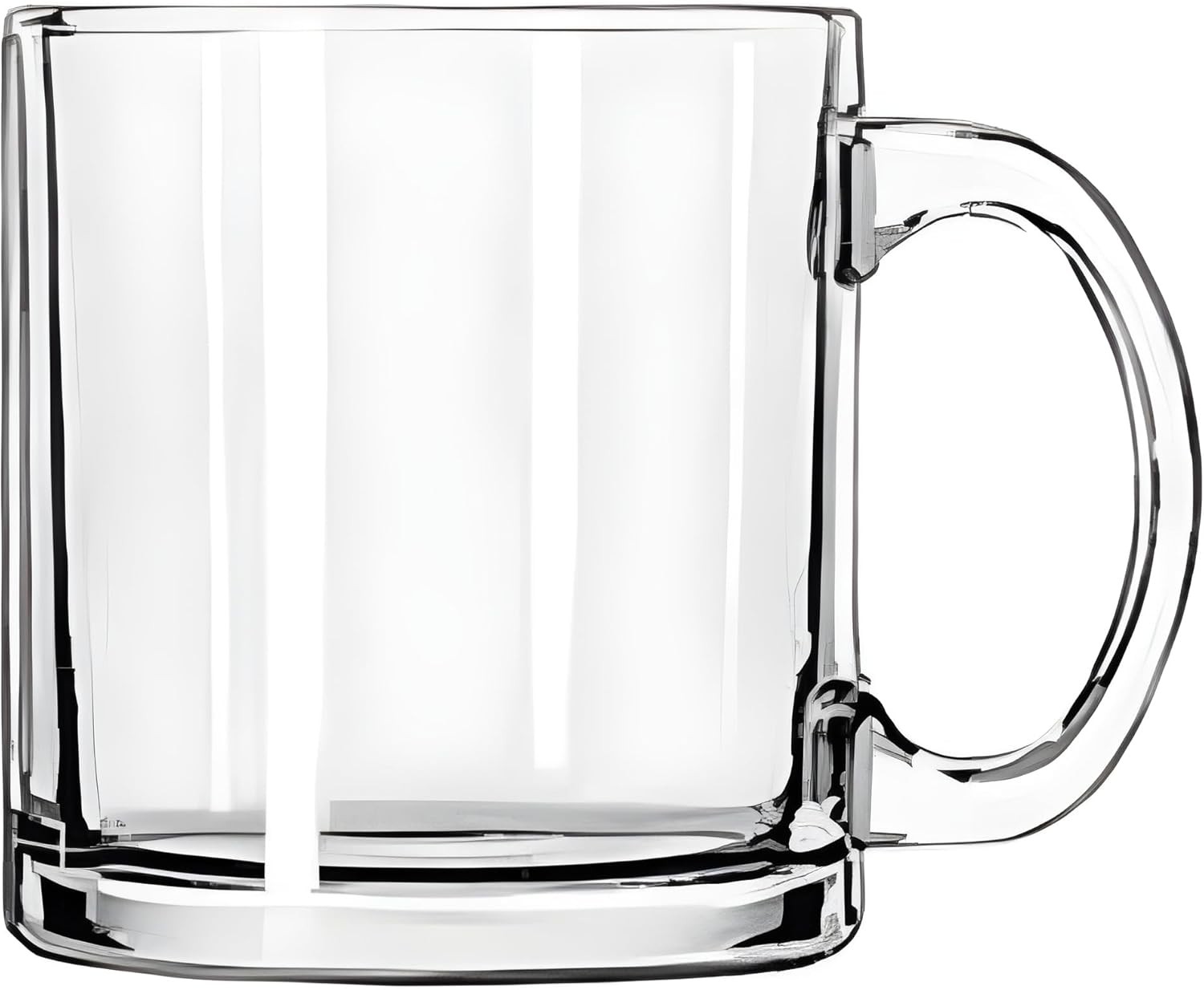Bexter Pack of 2 Clear Glass Coffee Mugs – 13 oz Heavy-Duty 13 oz, 