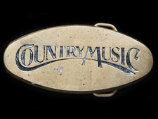 RI03121 VINTAGE 1970s  COUNTRY MUSIC  COMMEMORATIVE SOLID BRASS BELT BUCKLE