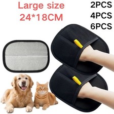 2-6Pcs Electrostatic Pet Hair Removal Gloves Reusable Pet Grooming Gloves Size L