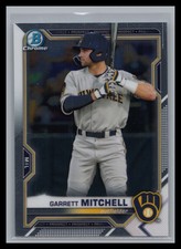 2021 Bowman Chrome #BCP-129 Garrett Mitchell Chrome Prospects Milwaukee Brewers
